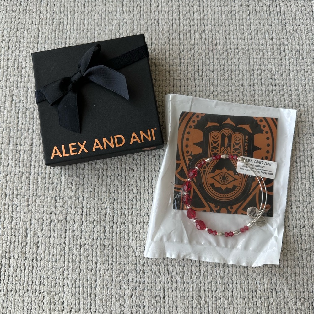NEW Alex and Ani Color Palette Adorned with Swarovski Crystals, Poppy EWB